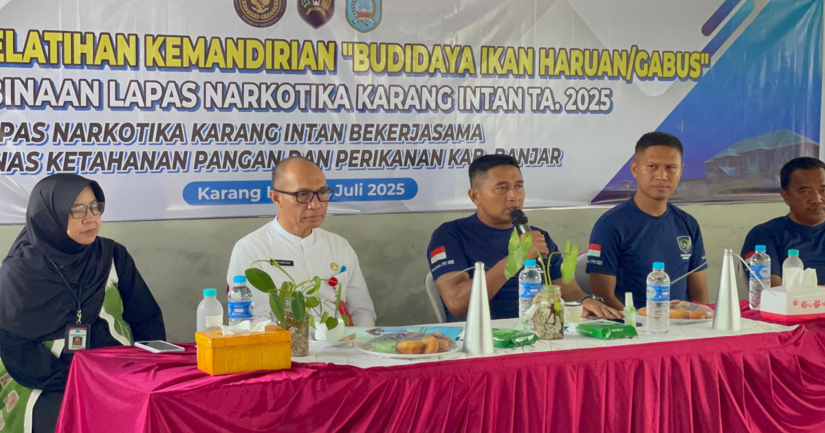 Gandeng Dinas Ketahanan Pangan dan Perikanan; Lapas Narkotika Karang Intan Buka Pelatihan Budidaya Ikan Haruan bagi Warga Binaan