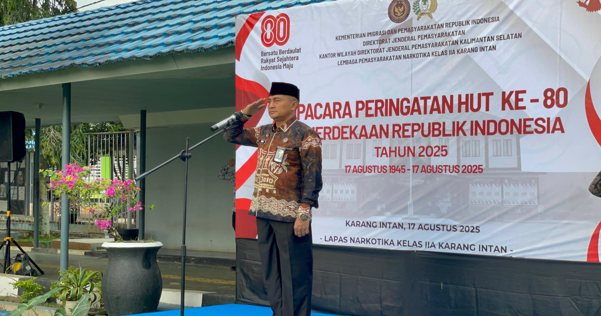 Semangat Semarak Kemerdekaan, Lapas Narkotika Karang Intan Peringati HUT ke-80 RI dengan Upacara Khidmat