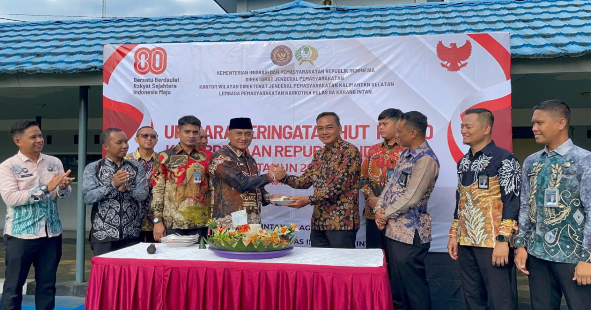 Rayakan Kemerdekaan, Lapas Narkotika Karang Intan Gelar Syukuran dan Santap Bersama