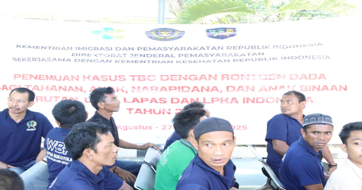 Lapas Narkotika Karang Intan Laksanakan Skrining TBC melalui Rontgen Dada, 244 WBP Jalani Pemeriksaan Hari Pertama